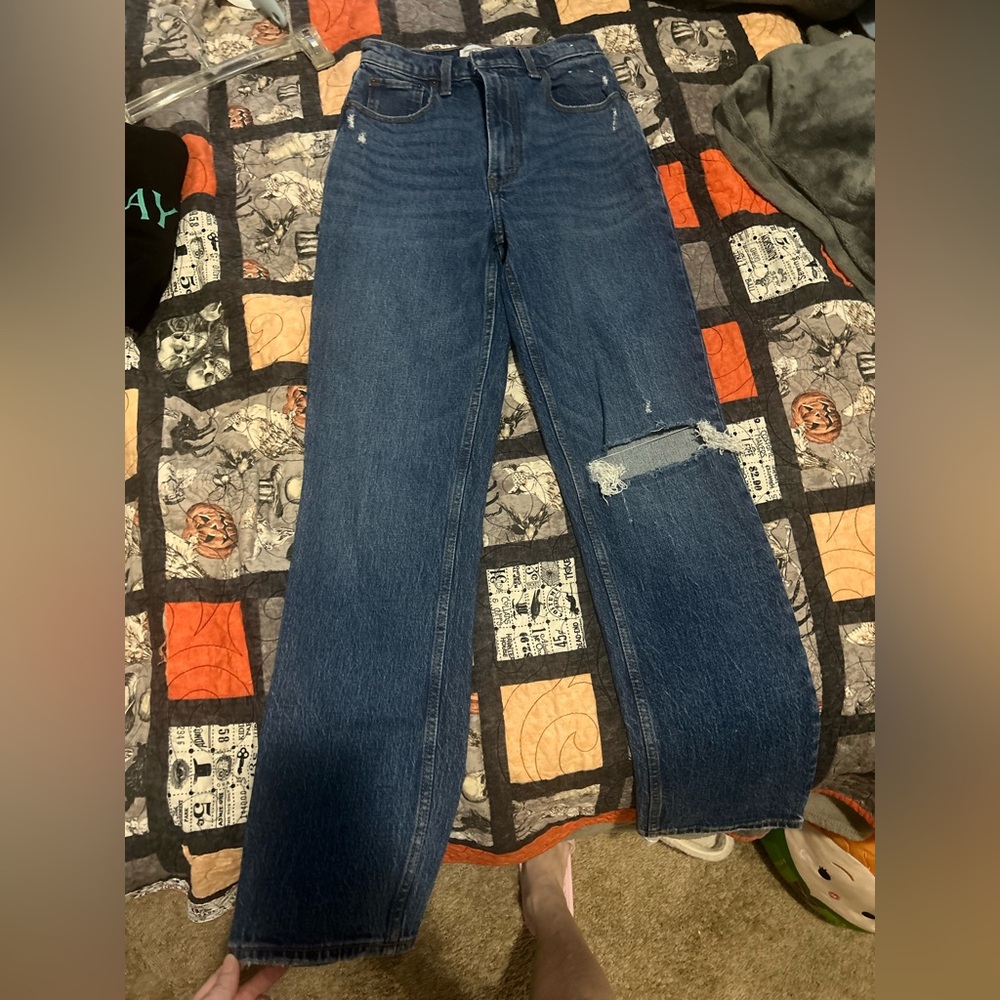 Abercrombie & Fitch Dark Blue Straight Leg Jeans